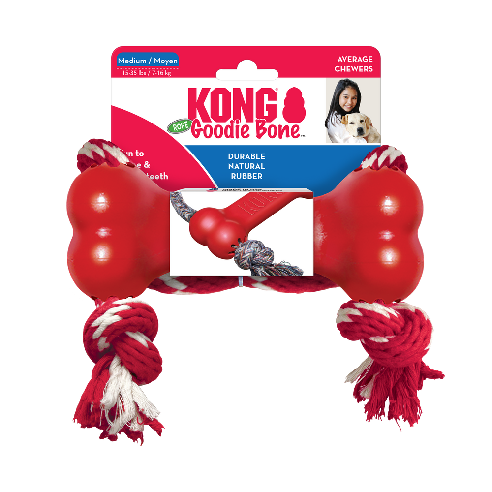 KONG Goodie Dog Bone with Rope Medium