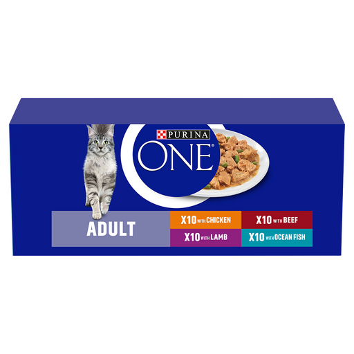 Purina One Adult Mini Fillets Mixed Selection in Gravy Wet Cat Food 40 x 85g
