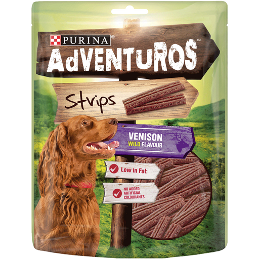 Adventuros Strips Venison Dog Treats 90g