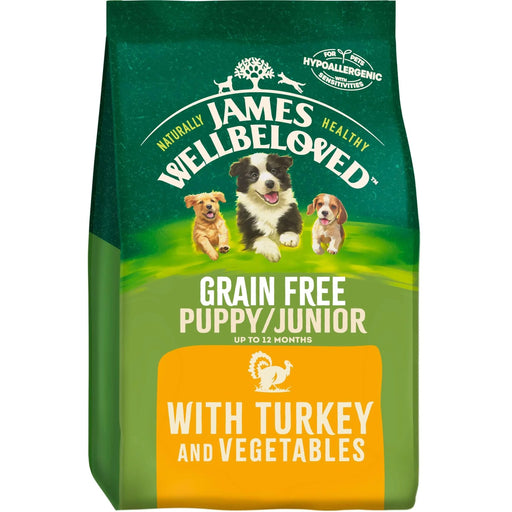 James Wellbeloved Grain Free Puppy / Junior Turkey & Vegetables Dry Dog Food 1.5kg