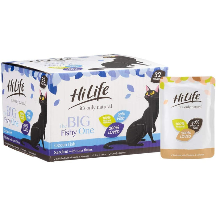 HiLife It's Only Natural The Fishy Wet One Cat Food 32 x 70g