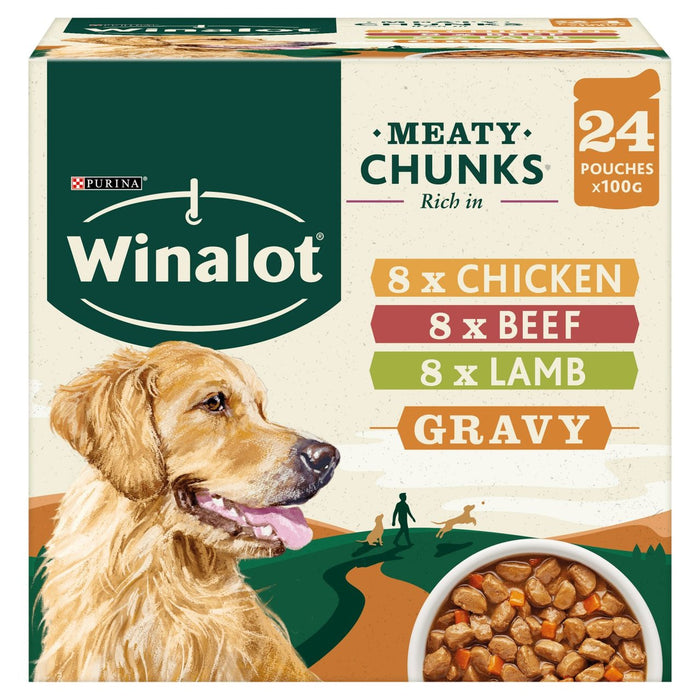 Winalot Adult Meaty Chunks Mixed in Gravy (Beef, Chicken, Lamb) Wet Dog Food