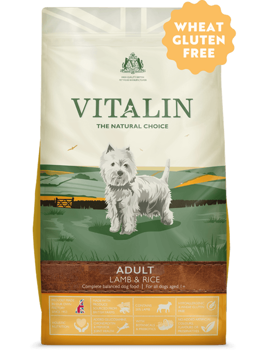 Vitalin Adult Lamb & Rice Gluten Free Dry Dog Food 12kg