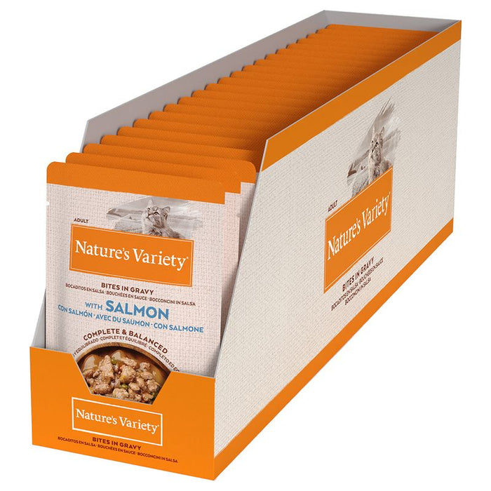 Nature's Variety Bites in Gravy with Salmon Wet Cat Food