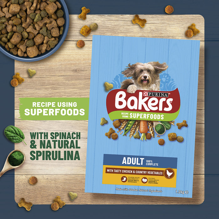 Bakers Adult Chicken with Vegetables Dry Dog Food 1kg