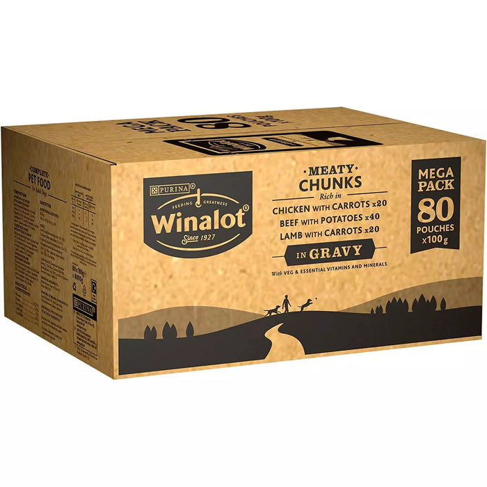 Winalot Adult Meaty Chunks Mixed in Gravy (Beef, Chicken, Lamb) Wet Dog Food
