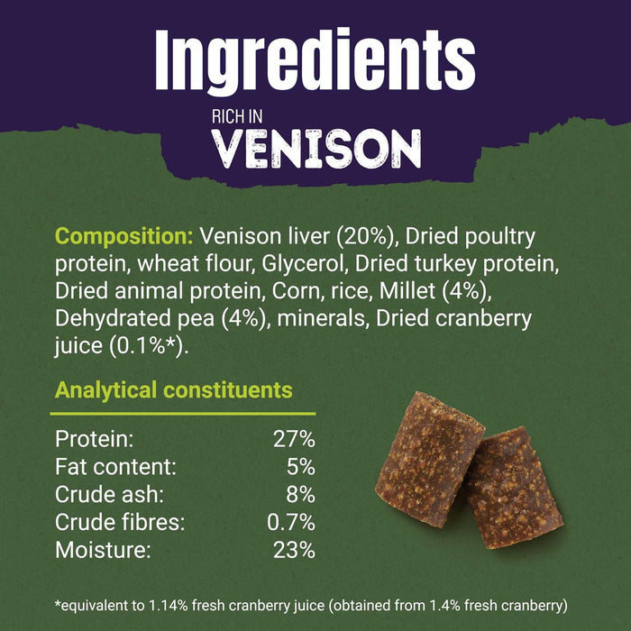 Adventuros Ancient Grain and Superfoods Rich in Venison Dog Treats 120g