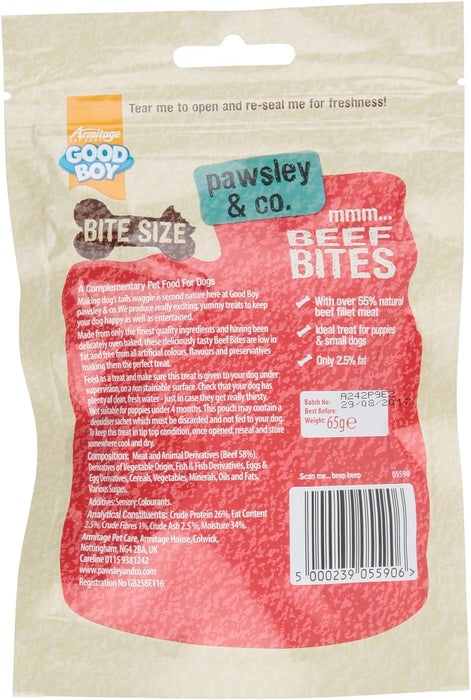 Good Boy Pawsley & Co Beef Bites Dog Treats 65g