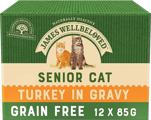 James Wellbeloved Grain Free Senior Turkey in Gravy Wet Cat Food 12 x 85g