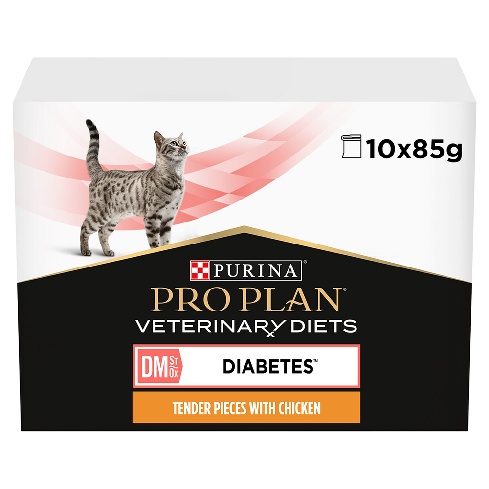 Pro Plan Veterinary DM Diabetes Management with Chicken Wet Cat Food 10 x 85g