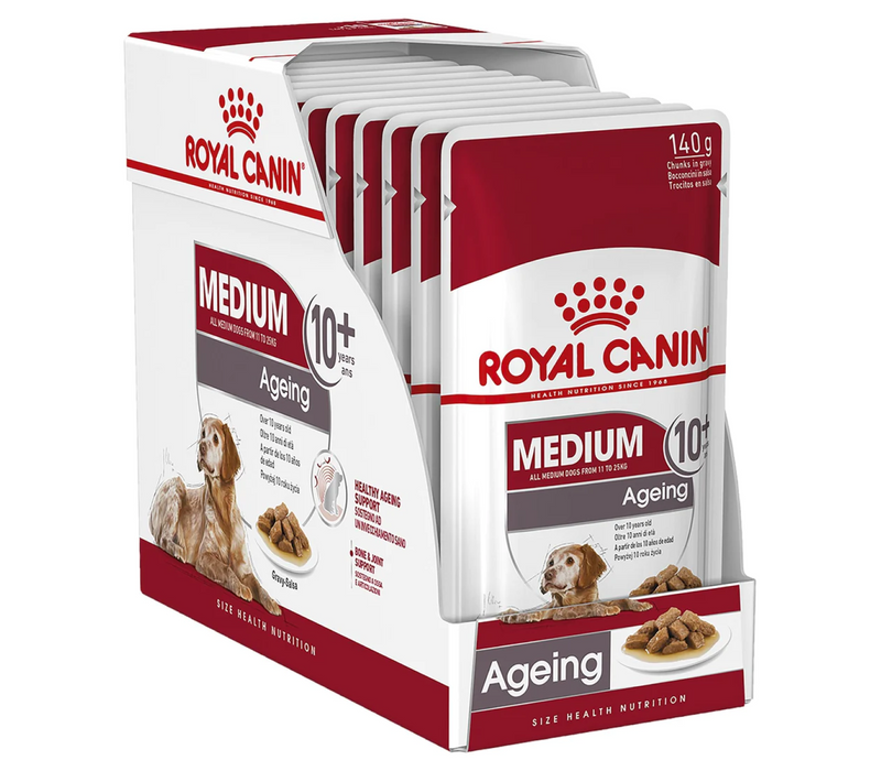 Royal Canin Senior Medium Ageing 10+ Chunks In Gravy Wet Dog Food