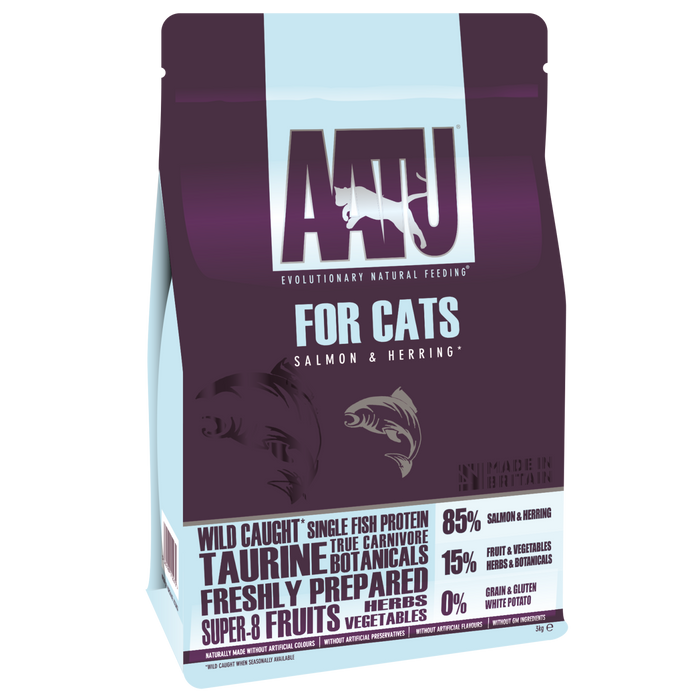 AATU 85/15 Grain Free Salmon & Herring Adult Dry Cat Food 3kg
