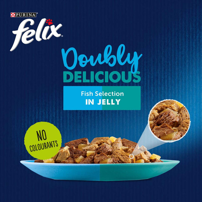 Felix Adult Doubly Delicious Fish Selection Wet Cat Food 12 x 100g