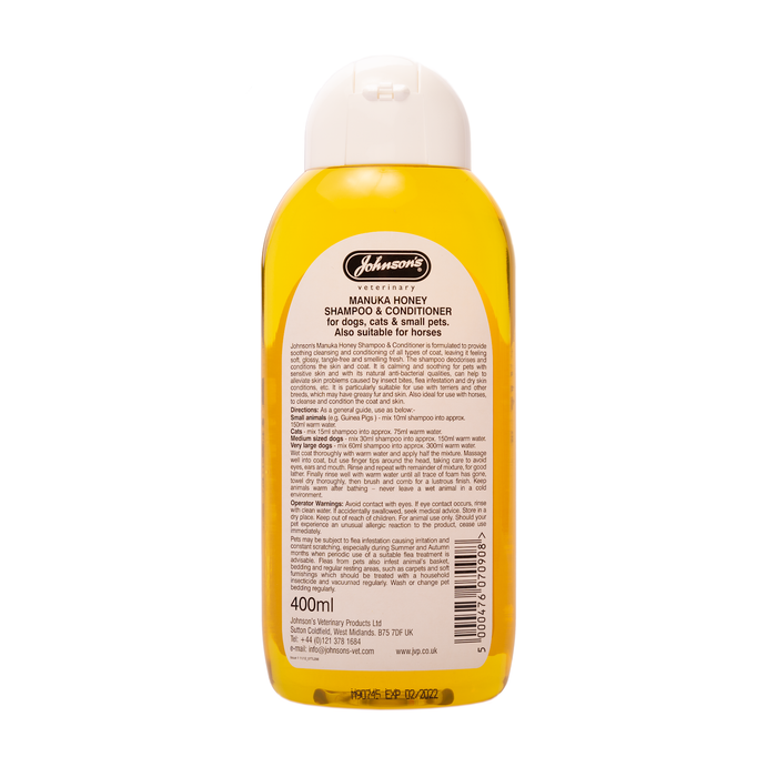 Johnsons Manuka Honey Shampoo for All Animals 400ml