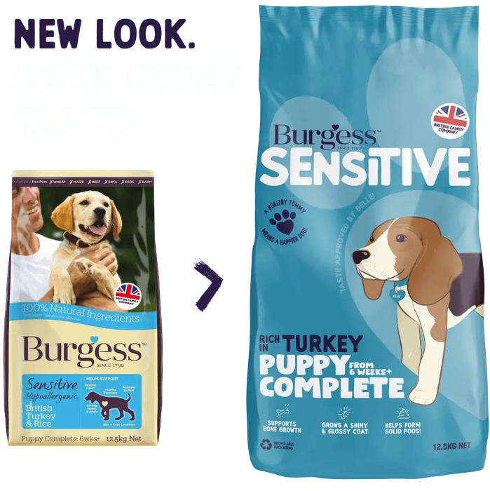 Burgess Sensitive Rich in Turkey Dry Puppy Food 2kg