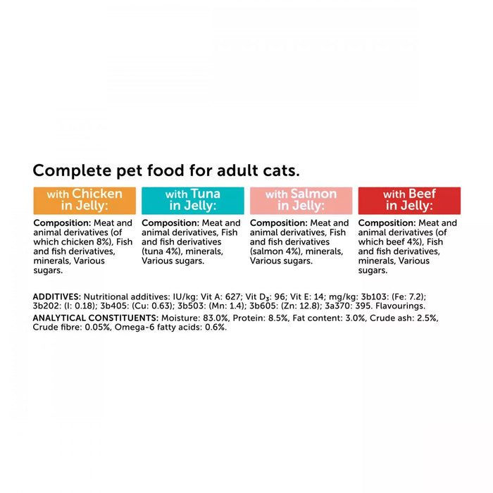 Felix Adult Original Mixed Selection in Jelly (Chicken, Tuna, Salmon, Beef) Wet Cat Food