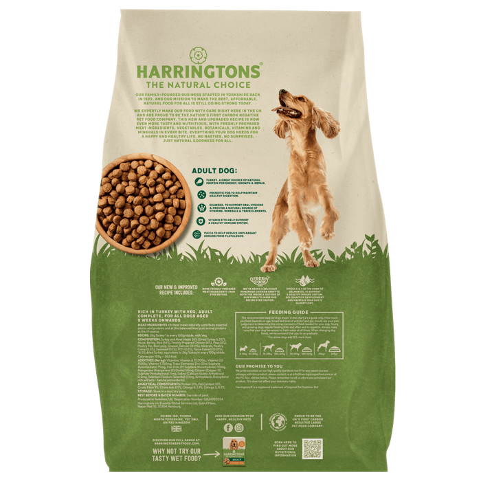 Harringtons Rich in Turkey & Rice Adult Dry Dog Food 15kg