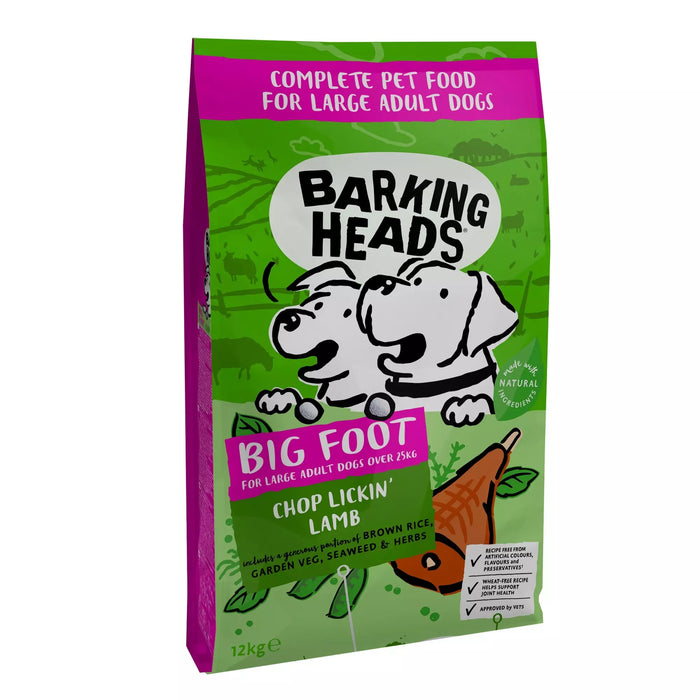 Barking Heads Big Foot Chop Lickin' Lamb Adult Large Dry Dog Food 12kg