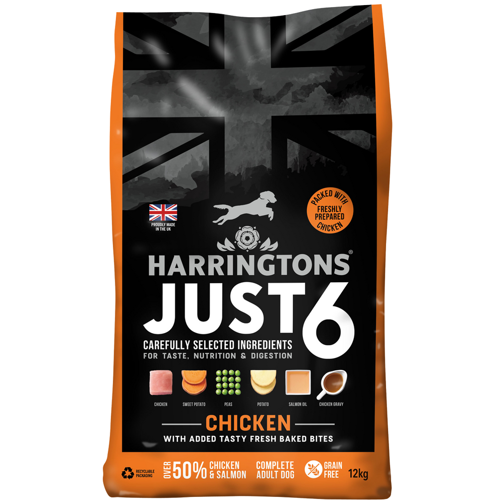 Harringtons Just 6 Chicken Complete Grain Free Dry Dog Food