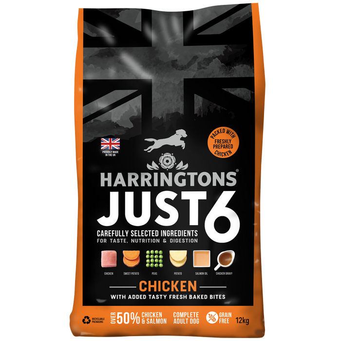 Harringtons Just 6 Chicken Complete Grain Free Dry Dog Food
