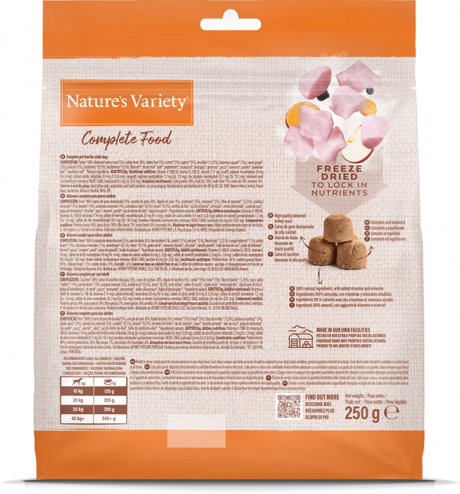 Nature's Variety Complete Freeze Dried Food Turkey For Adult Medium/Maxi Dog 250g