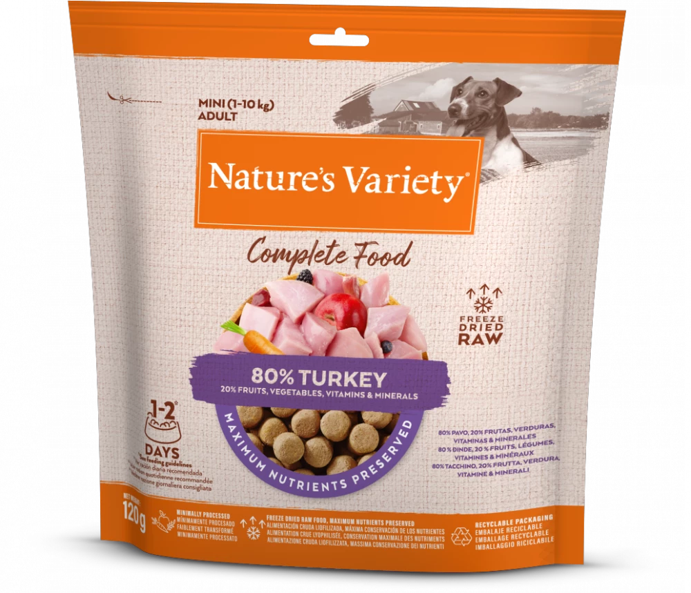 Nature's Variety Complete Freeze Dried Food Turkey For Adult Mini Dog 120g