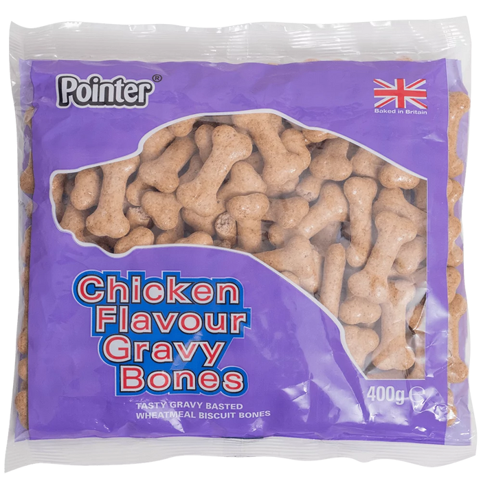Pointer Chicken Flavour Gravy Bones Dog Treats 400g