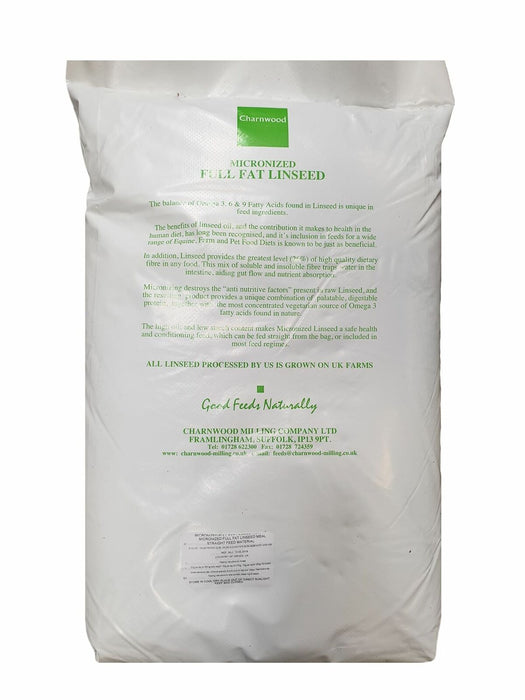 Charnwood Milling Micronised Full Fat Linseed Meal Equine Food 20 Kg