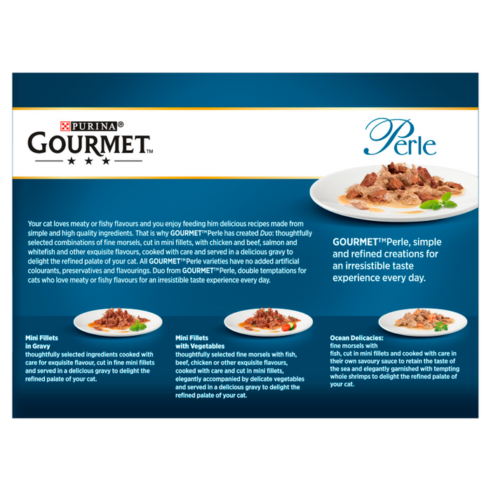 Gourmet Perle Connoisseurs Duo Cat Food Pouches 12 x 85g