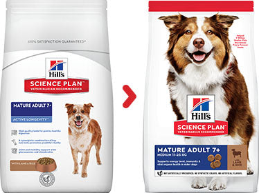 Hill's Science Plan Mature Adult Medium Lamb & Rice Dry Dog Food - 14kg