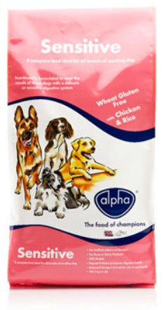 Alpha Sensitive Chicken and Rice Dry Dog Food 15kg - 20% Protein