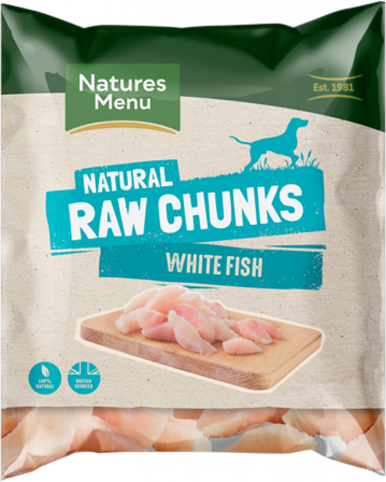 Natures Menu Frozen Raw Fish Fillet Chunks For Dogs 1kg