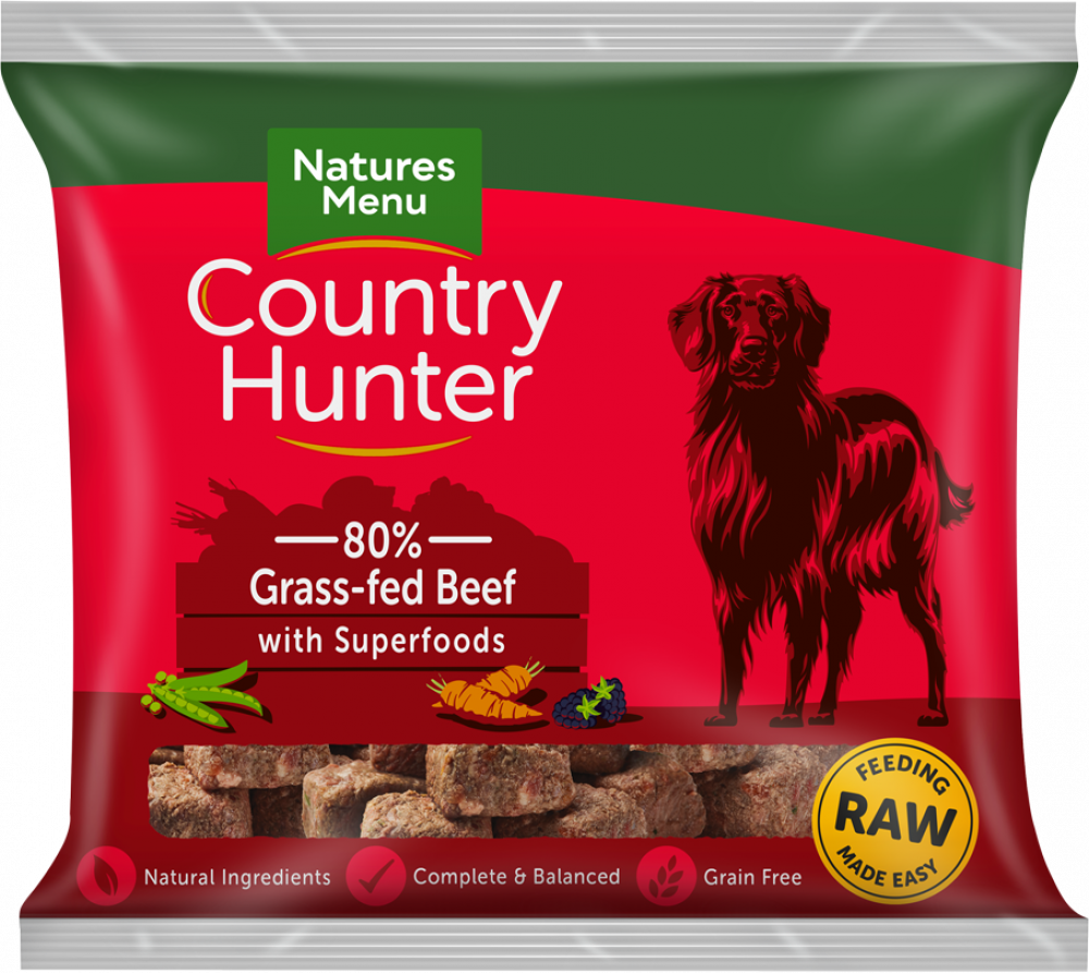 Natures Menu Raw Dog Food Country Hunter Nuggets Beef 1kg