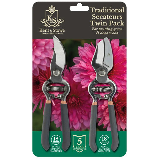 Kent & Stowe Traditional Secateurs Twin Pack