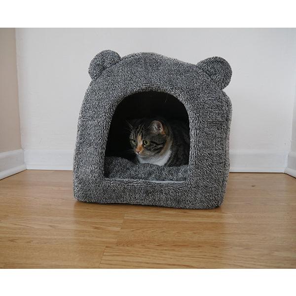 Rosewood Teddy Bear Cat Bed Grey 38cm