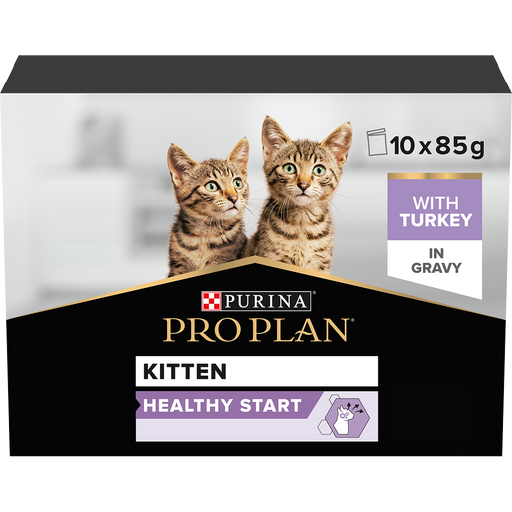 Pro Plan Kitten Healthy Start Turkey in Gravy Wet Cat Food 10 x 85g