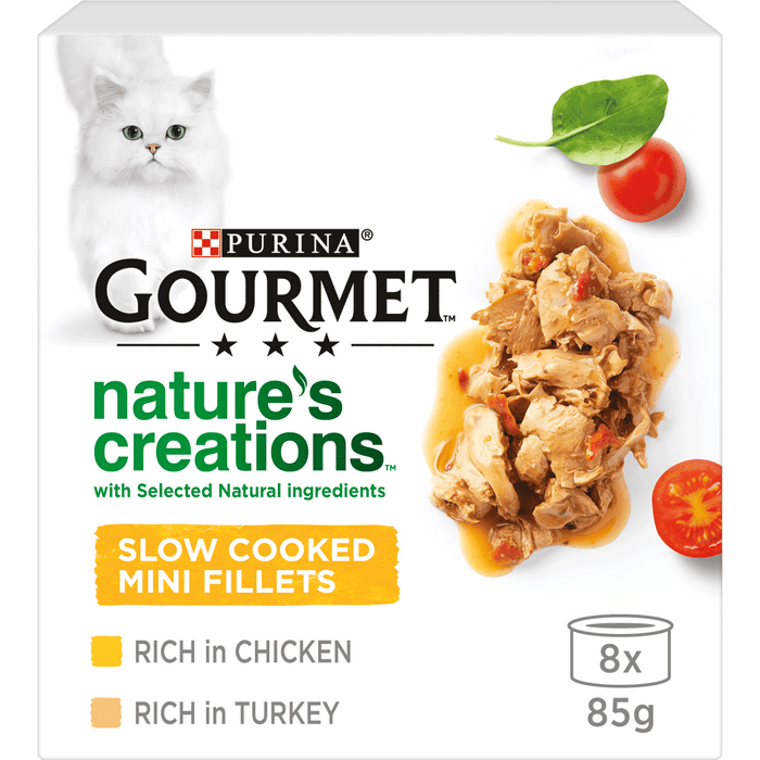 Gourmet Adult Nature's Creations Poultry Wet Cat Food 8 x 85g