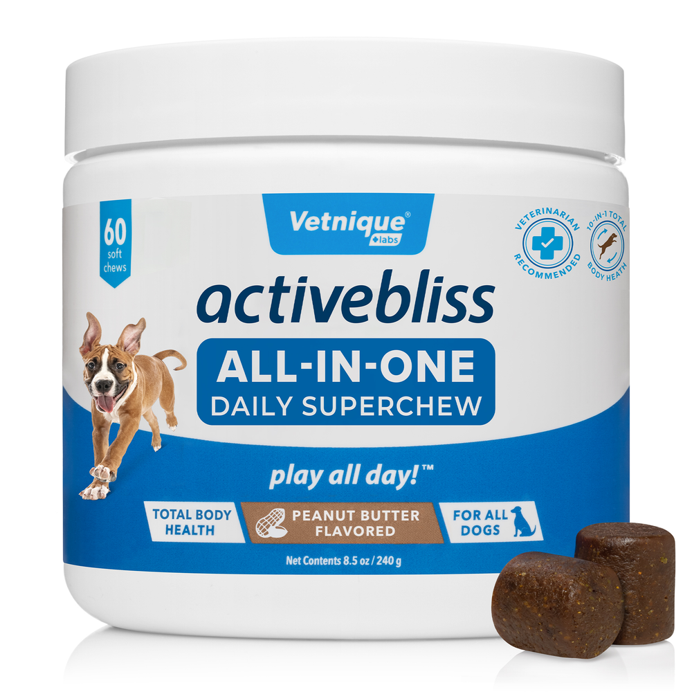 Vetnique Labs Glandex Activebliss All-In-One Daily Superchews for Dogs Peanut Butter Flavored 60 Count