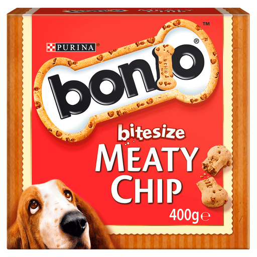 Bonio Dog Meaty Chip Bitesize Dog Biscuits 400g