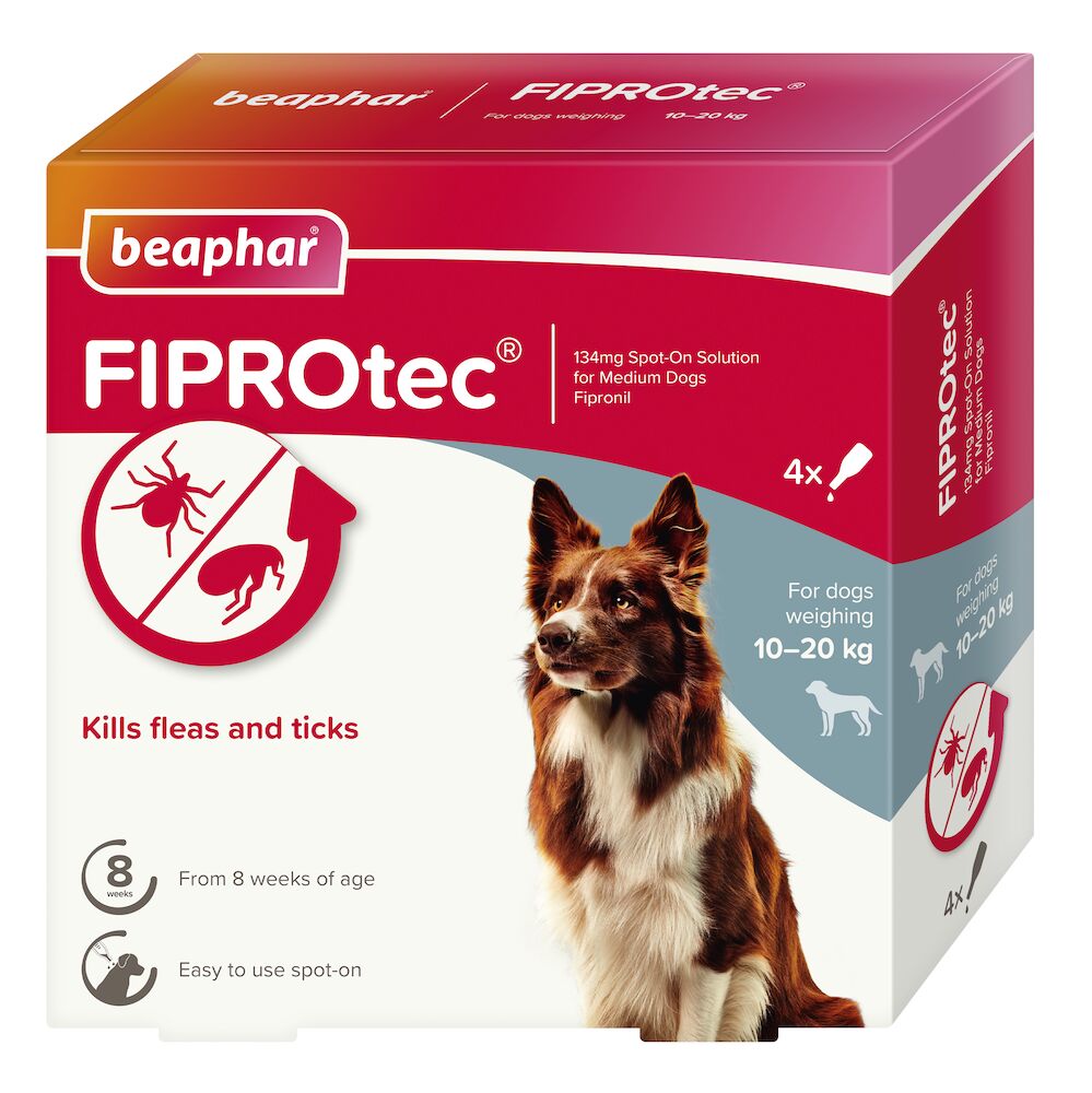 Beaphar FIPROtec Spot-On for Dogs (10-20kg) 4 pipettes