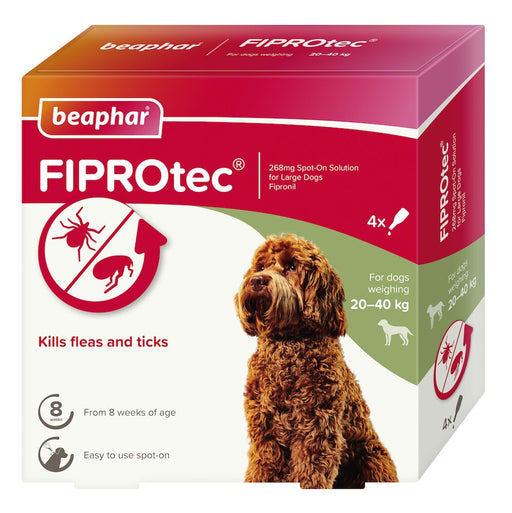 Beaphar FIPROtec Flea & Tick Spot-on For Dogs (20-40kg) 4 pipettes