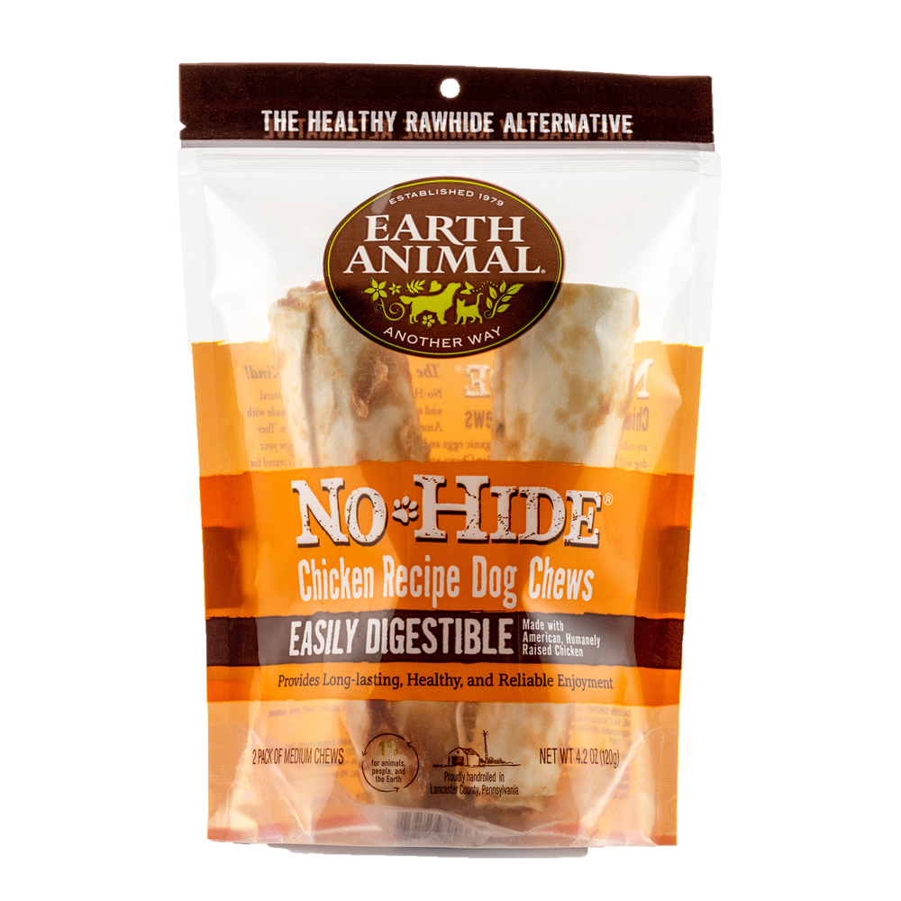 Earth Animal Chicken No Hide Chews Medium Dog Treats 2 pack 120g