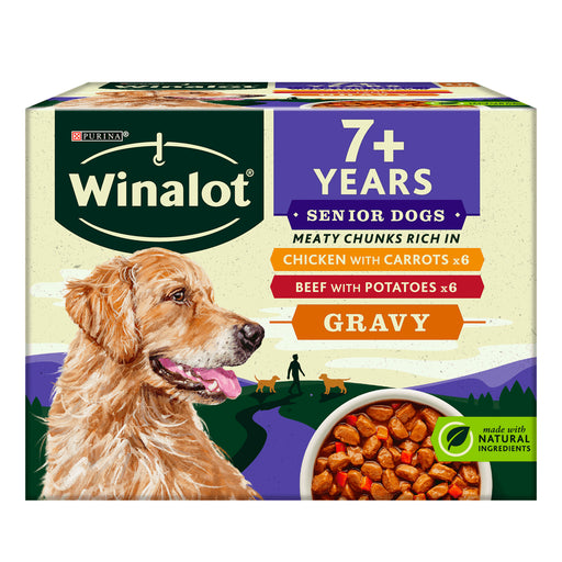 Winalot Meaty Chunks Senior Mixed in Gravy Beef & Chicken Wet Dog Food 12 x 100g