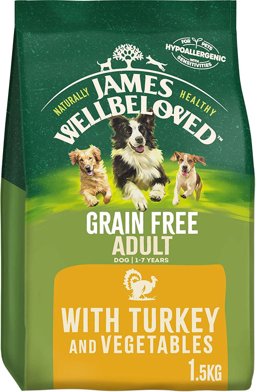 James Wellbeloved Grain Free Turkey & Vegetable Adult Dry Dog Food - 1.5kg