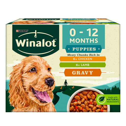 Winalot Meaty Chunks Puppy Mixed in Gravy Chicken & Lamb Wet Dog Food 12 x 100g