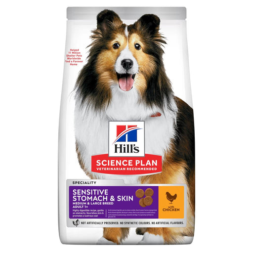 Hill's Science Plan Adult Sensitive Stomach & Skin Medium Dry Dog Food 14kg