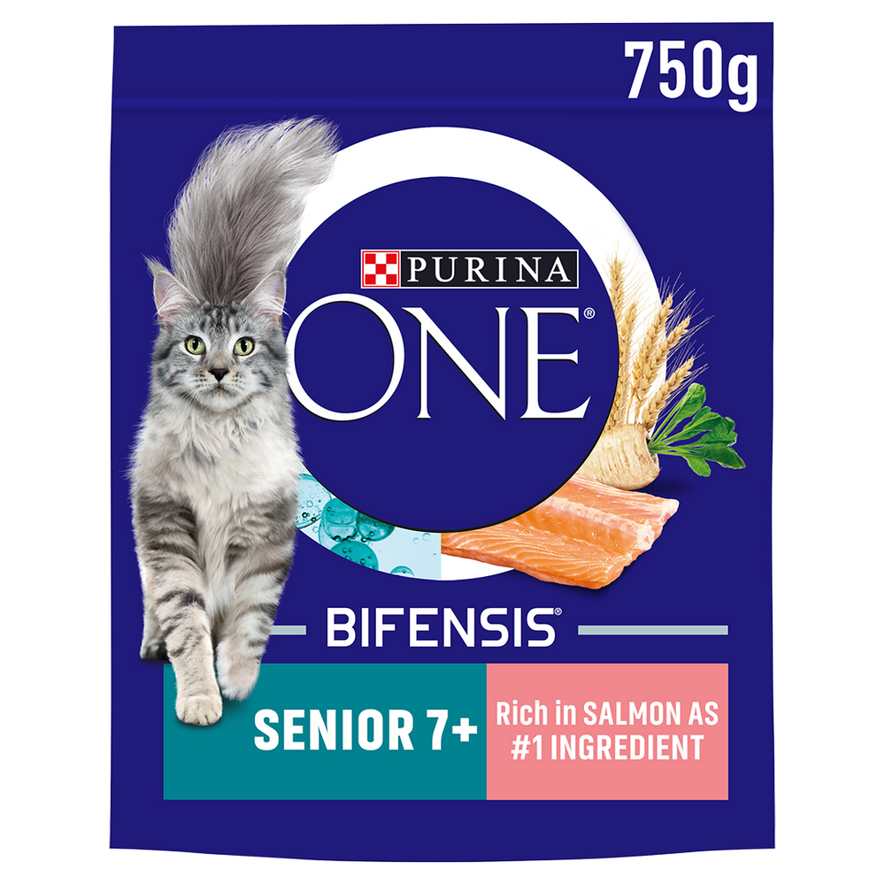 Purina One Senior 7+ Salmon Dry Cat Food 750g