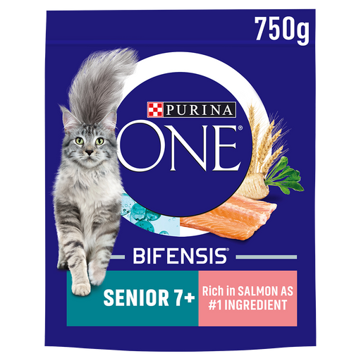 Purina One Senior 7+ Salmon Dry Cat Food 750g