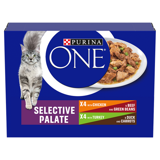 Purina One Adult Mini Fillets Selective Palate Wet Cat Food 8x 85g