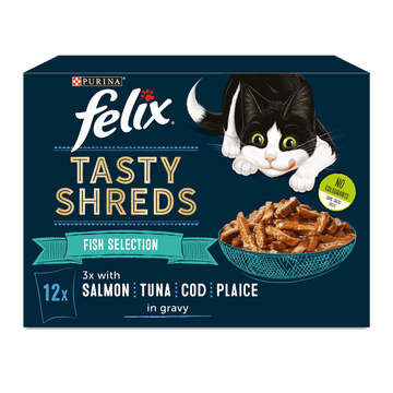 Felix Adult Tasty Shreds Fish Selection Wet Cat Food 12 x 80g